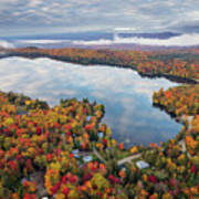 Newark Pond Vermont Fall Reflection #3 Art Print