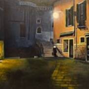Night Sojourn In Venice Art Print