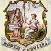 North Carolina Coat Of Arms 1876 Art Print