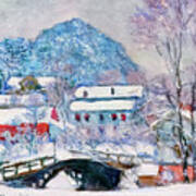 Norway, Sandviken Village In The Snow By Claude Monet 1895 Art Print