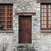 Old Building With Cat On Window Sill Art Print