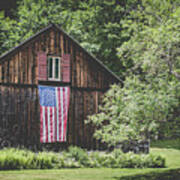 Old Glory Usa Flag Proudly Displayed On Old Barn Art Print