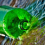 One Green Bottle Rolling With The Tide Art Print