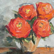 Orange Roses Art Print