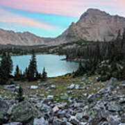 Ostler Lake Pastel Sunset - High Uinta Mountains Wilderness, Utah Art Print