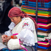 Otavalo Market In The Morning Art Print