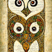 Owl, In The Style Of Book Of Kells, 01 Art Print