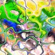 Paijo - Funky Artistic Colorful Abstract Marble Fluid Digital Art Art Print