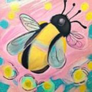 Painting Bumblebee Medium Cute Bee Painting Reali Art Print