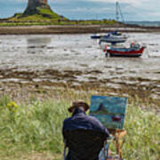 Painting The View, Lindisfarne Art Print