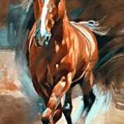 Painting World Best Horse Watercolor Background B Art Print