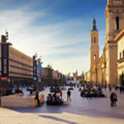 Panoramic Pilar Square, Zaragoza, Spain - Orton Glow Edition-1 Art Print