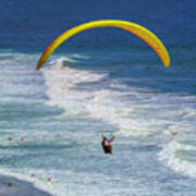 Paragliding On A Breezy Afternoon 10 5.30.22 Art Print