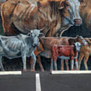 Parked Cows Art Print