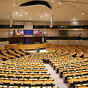Parliamentary Hemicycle At The European Union In Brussels Art Print
