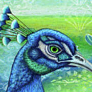 Peacock In Paradise Art Print