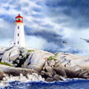 Peggy's Cove Lighthouse Art Print