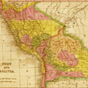Peru And Bolivia 1844 Art Print