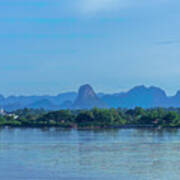 Phanom Naga Park Mekong River And Mountains In Laos Dthnp0311 Art Print