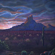 Picacho Peak Sunset, Arizona Art Print