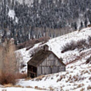 Picturesque Barn In Winter Art Print