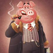 Pig Business Art Print