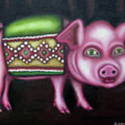 Pig In A Blanket Art Print