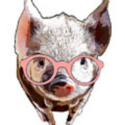 Pig With Pink Glasses Art Print
