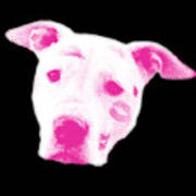 Pink Pitbull Head Art Print