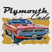 Plymouth Cuda American Muscle Car Art Print