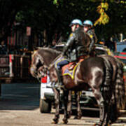 Police On Horse Back In Nyc Art Print