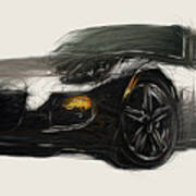 Pontiac Solstice Coupe Car Drawing Art Print