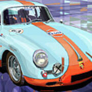 Porsche 356 Gulf Art Print