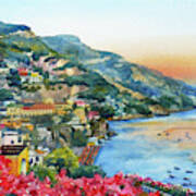 Positano Sunset Art Print