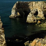 Praia Da Marinha Cliffs And Sea Art Print