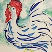 Prancing Rooster Art Print