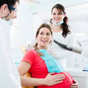 Pregnant Woman At Dentist Before Treatment Art Print
