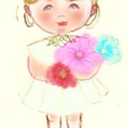 Pretty Cute Little Girl Art Print