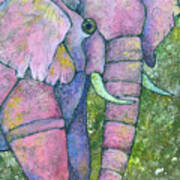 Pretty In Pink Elephant Art Print