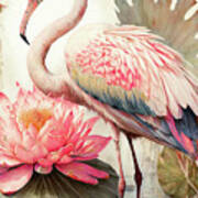 Pretty Pink Flamingo 2 Art Print