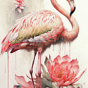 Pretty Pink Flamingo Art Print