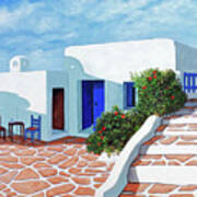Santorini Morning-prints Of Painting-more Art Print