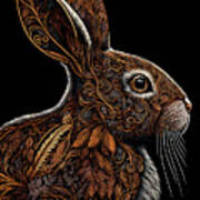Profile Of A Hare Art Print