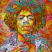 Psychedelic 60s Jimi Hendrix Psychedelic Acid Trip 20210831 Art Print