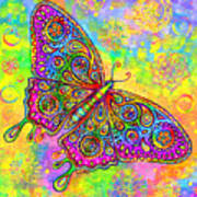 Psychedelic Paisley Butterfly Art Print