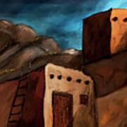 Pueblo One Of Three Triptych Art Print