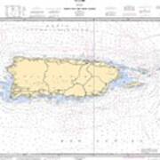 Puerto Rico And Virgin Islands, Noaa Chart 25640 Art Print
