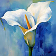 Purity And Tranquility - Calla Lily Paintings Art Print