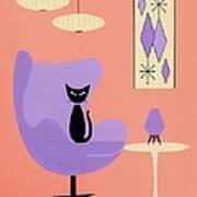 Purple Egg Chair With Diamonds Art Print