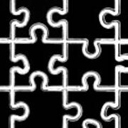 Puzzle Black And White Background Art Print